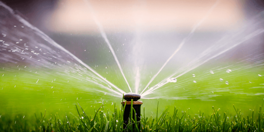 sprinkler on lawn